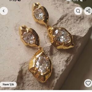 Gold Crystal Drop Earrings - Women Jewelry